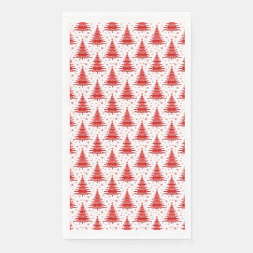 Christmas Tree Red Pattern Design Paper Guest Towels