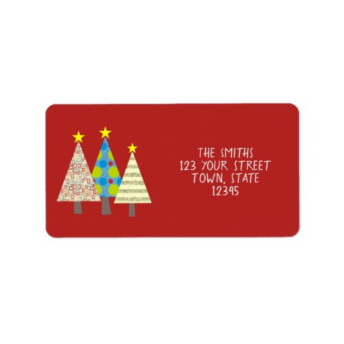 Christmas Tree Red Return Address Label