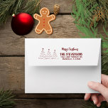 Christmas Tree Red Text Address Envelope<br><div class="desc">White envelope for your Christmas holiday season cards  featuring 3 red trees ,  your family name and address in simple modern red typography.</div>