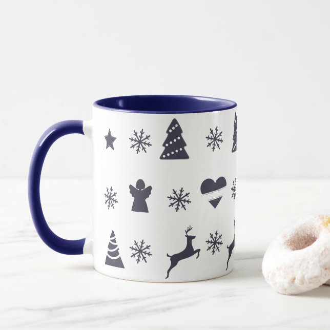 Christmas tree, reindeer, angels and snow mug (With Donut)