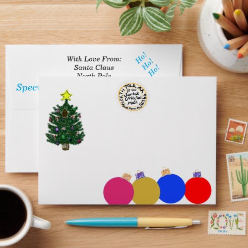 Christmas Tree Reindeer Ornaments Envelope