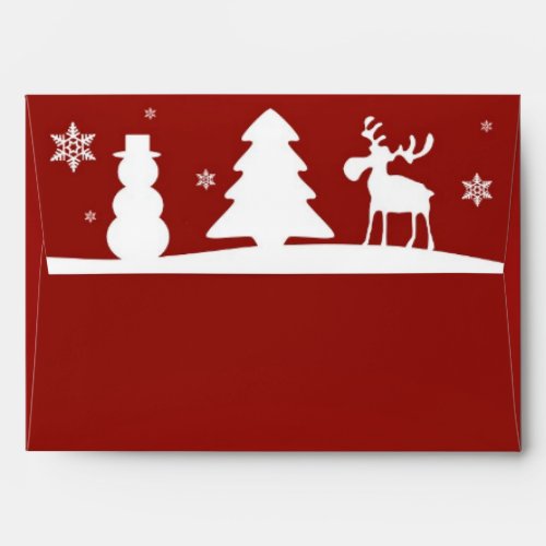Christmas Tree Reindeer Snowman Envelope