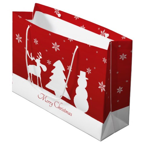 Christmas Tree Reindeer Snowman Large Gift Bag