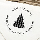 Christmas Tree Return Address Custom Self-inking Stamp<br><div class="desc">This design features a Christmas return address,  a simple minimalist,  festive chic,  cute Christmas tree,  with circle text script,  an elegant round logo,  a stylish trendy informal casual,  rustic holiday,  a minimal basic,  you can create your own</div>