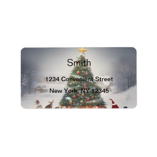 Christmas Tree Return Address Label