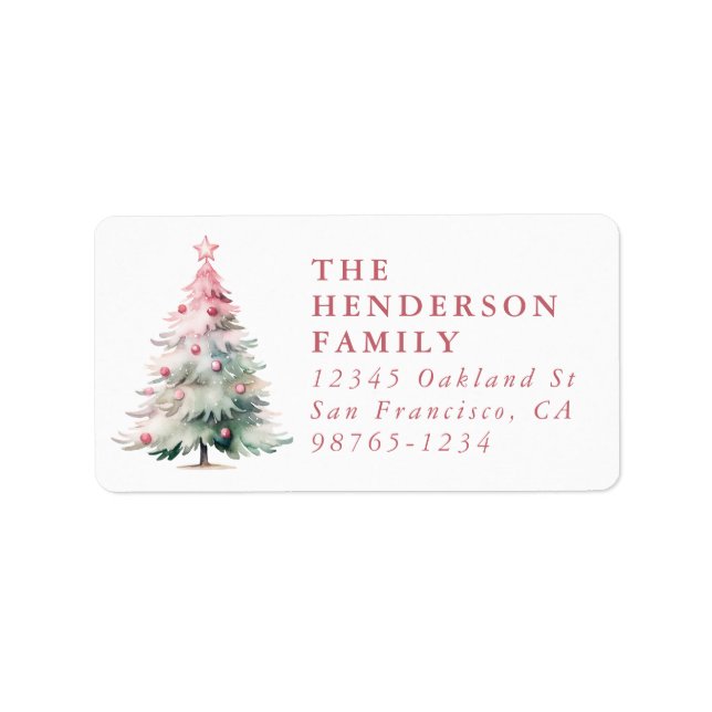 Christmas Tree Return Address Label (Front)