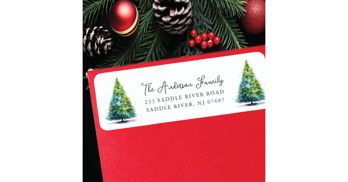 Christmas Tree Return Address Label Zazzle
