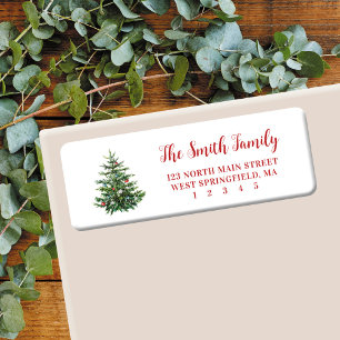 Christmas Tree Return Address Label