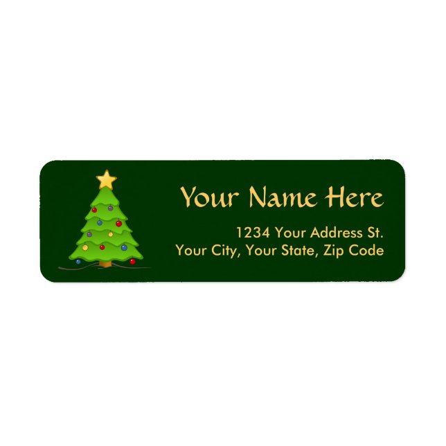 Christmas Tree Return Address Labels (Front)
