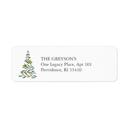 Christmas Tree Return Address Labels