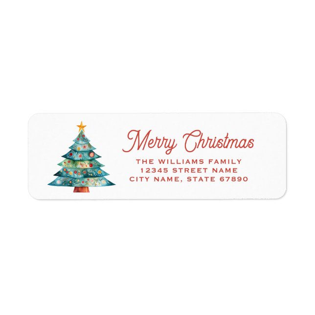 Christmas Tree Return Address Labels (Front)