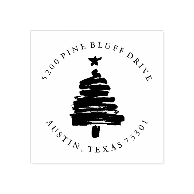 Christmas Tree | Return Address Rubber Stamp (Imprint)