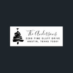 Christmas Tree | Return Address Rubber Stamp<br><div class="desc">Add a festive touch to your envelopes this holiday season with a custom designed rubber stamp. The rubber stamp features a modern Christmas tree with an elegant script font and placeholders for your name and address.</div>