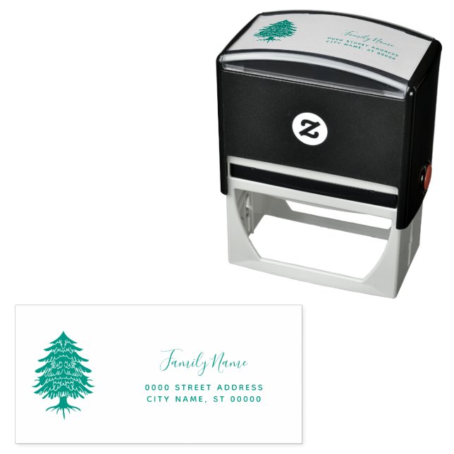Christmas Tree Return Address Self-inking Stamp (In Situ)