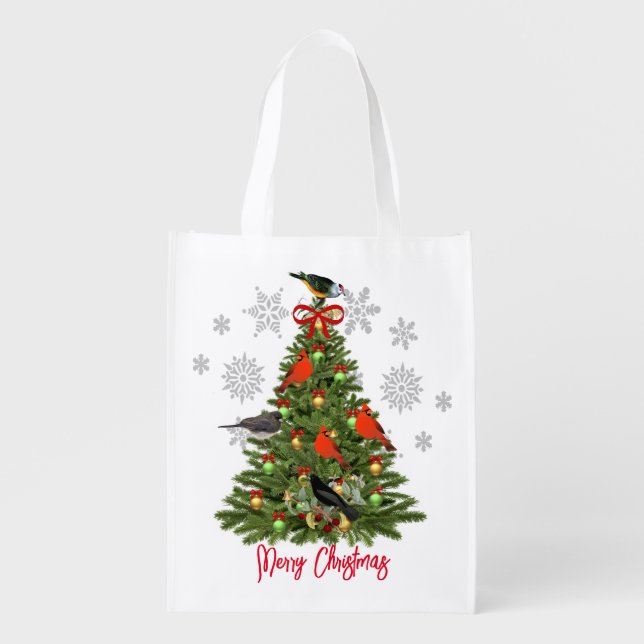  Christmas Tree Reusable Grocery Bag (Front)