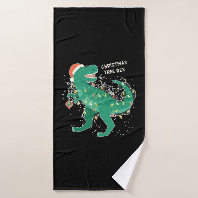 Christmas Tree-Rex   Bath Towel (Bath Towel)