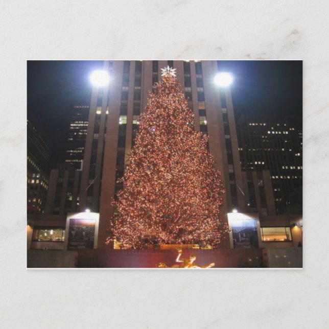 Christmas Tree Rockefeller Center Holiday Postcard (Front)