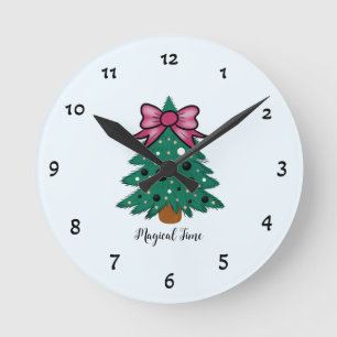 Christmas tree round clock