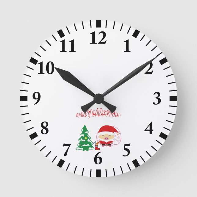 Christmas tree round clock (Front)