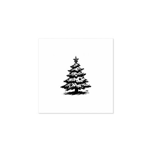 Christmas tree rubber stamp