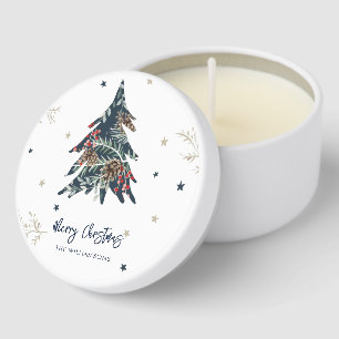 Christmas Tree Rustic Family Mini Candle Favors