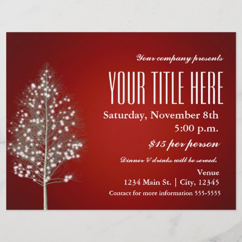 Christmas Tree Rustic Light Holiday Event Flyer