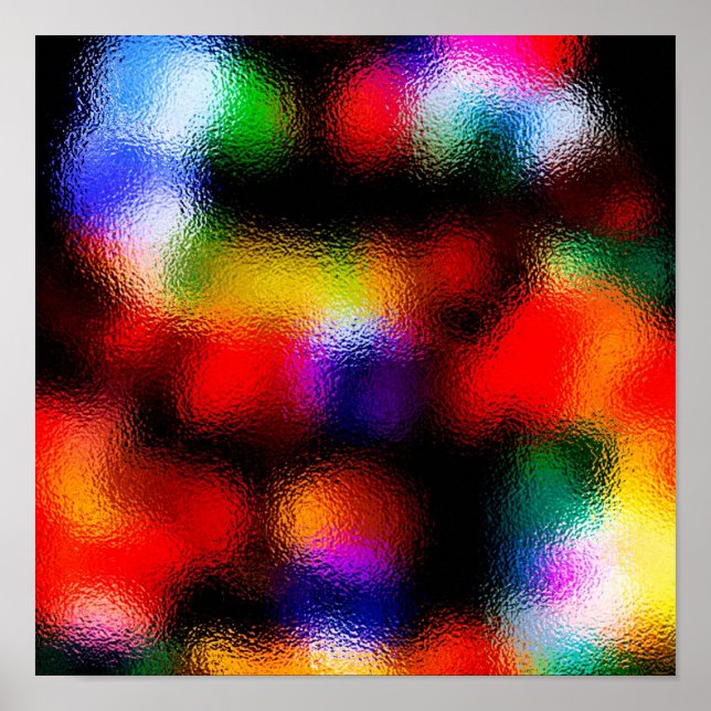 Christmas tree’s lights trough the frosted window poster (Front)