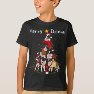 Christmas Tree Saint Bernard Lover Xmas Dog Owner T-Shirt