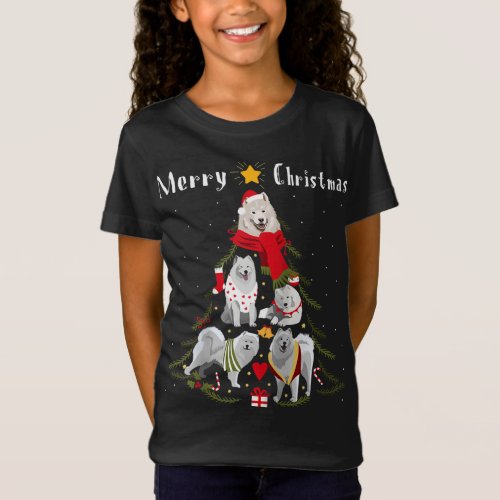 Christmas Tree Samoyed Lover Xmas Dog Owner New Ye T_Shirt