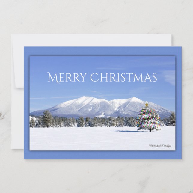 Christmas Tree San Francisco Peaks Flagstaff AZ Holiday Card (Front)