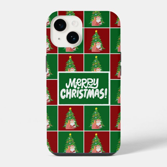 Christmas tree | Santa | customizable Iphone Case (Back)
