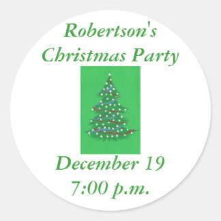 Christmas tree, save the date party stickers