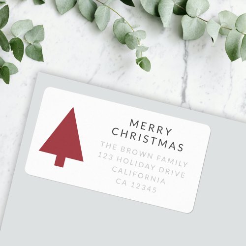 Christmas Tree  Scandi Minimalist Simple Address Label