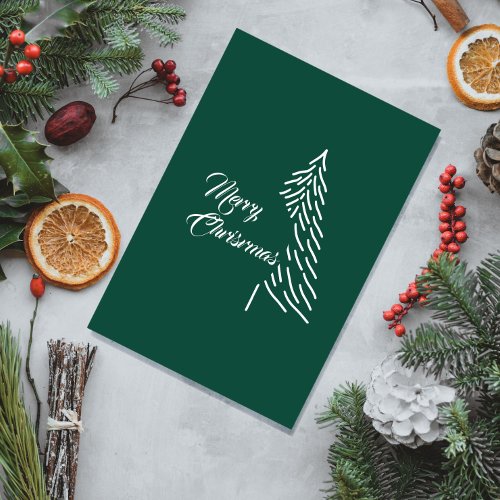 Christmas Tree Scandi Minimalist Simple Holiday  Postcard