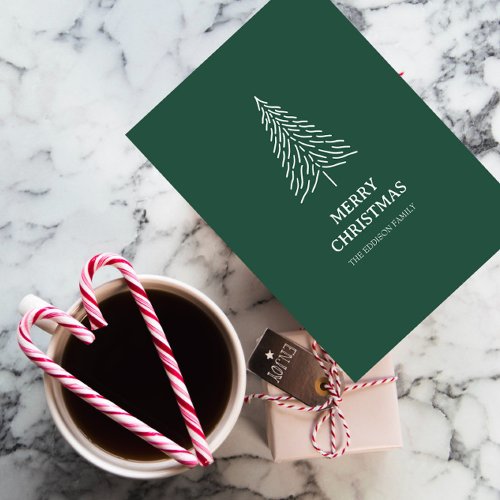 Christmas Tree Scandi Minimalist Simple Holiday  Postcard