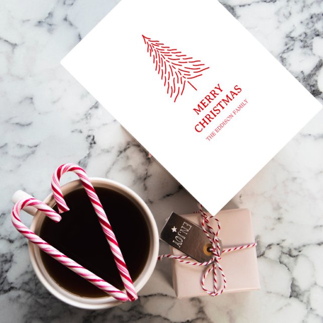 Christmas Tree Scandi Minimalist Simple Holiday  Postcard (Creator Uploaded)