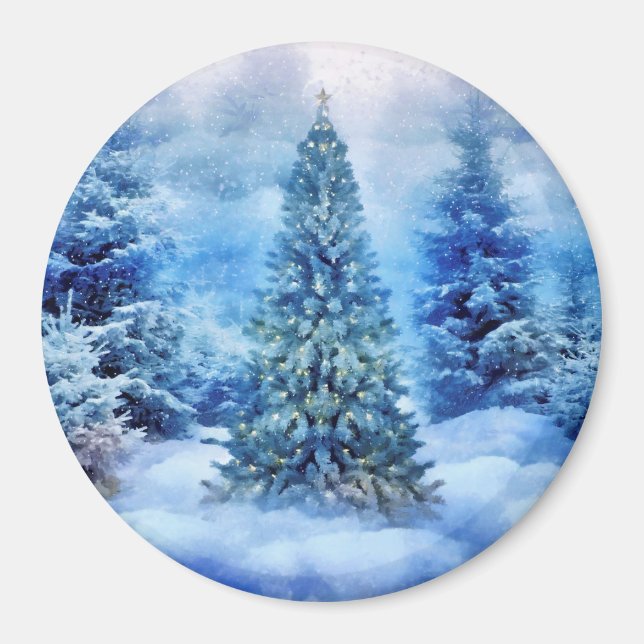 Christmas tree scene magnet (Front)