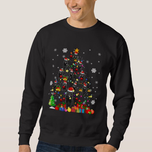 Christmas Tree Schipperke Christmas Santa Dog Sweatshirt (Front)