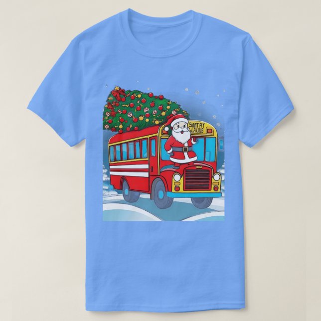 Christmas Tree School Bus Driver Adults And Kids T-Shirt (Design Front)