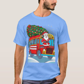 Christmas Tree School Bus Driver Adults And Kids T-Shirt