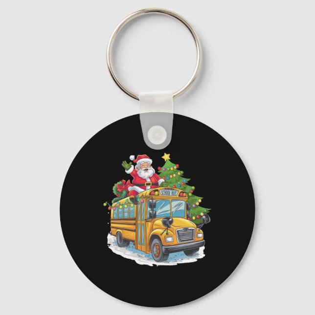 Christmas Tree School Bus Driver Costume Adults An Keychain (Front)