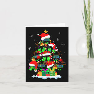 Christmas Tree Scuba Diving Santa Hat Family Xmas Card
