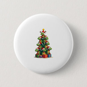 Christmas Tree Sea Turtle Turtles Tortoise T-Shirt Button