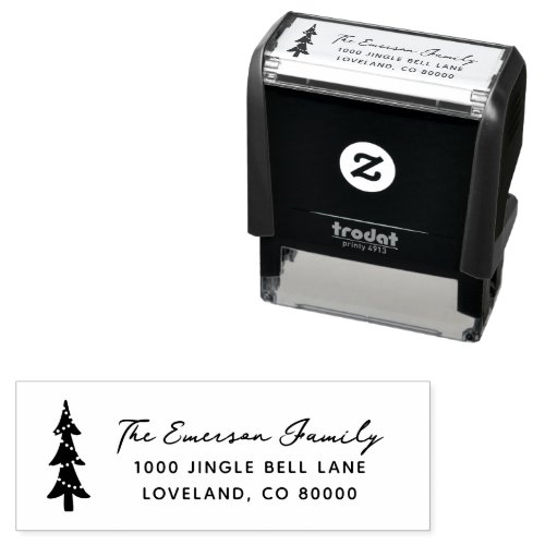 Christmas Tree Self Inking Rubber Stamp