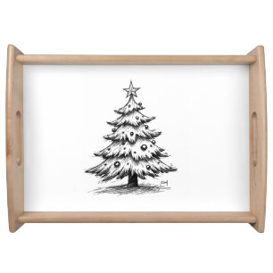 Christmas tree serving tray