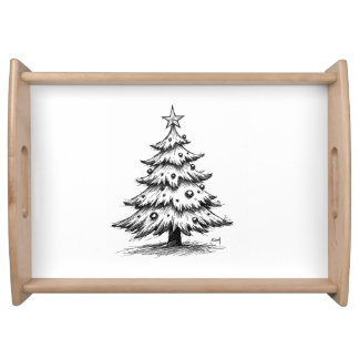 Christmas tree serving tray