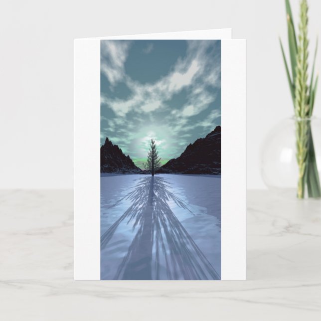 Christmas Tree Shadow1 Holiday Card (Front)