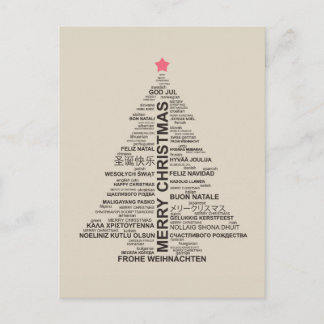 Christmas Tree Shape From Letters Holiday Postcard