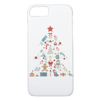 Christmas Tree Shape With Snowman And Ornaments  9 iPhone 8/7 Case