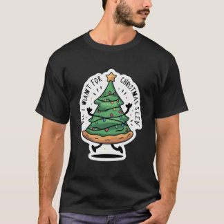 Christmas tree-shaped pizza T-Shirt